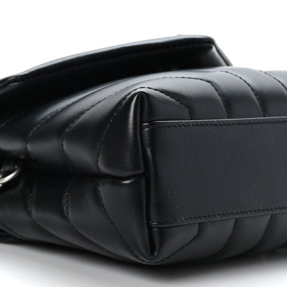 Saint Laurent Calfskin Y Quilted Monogram Toy Loulou Crossbody Bag Black 8 of 9