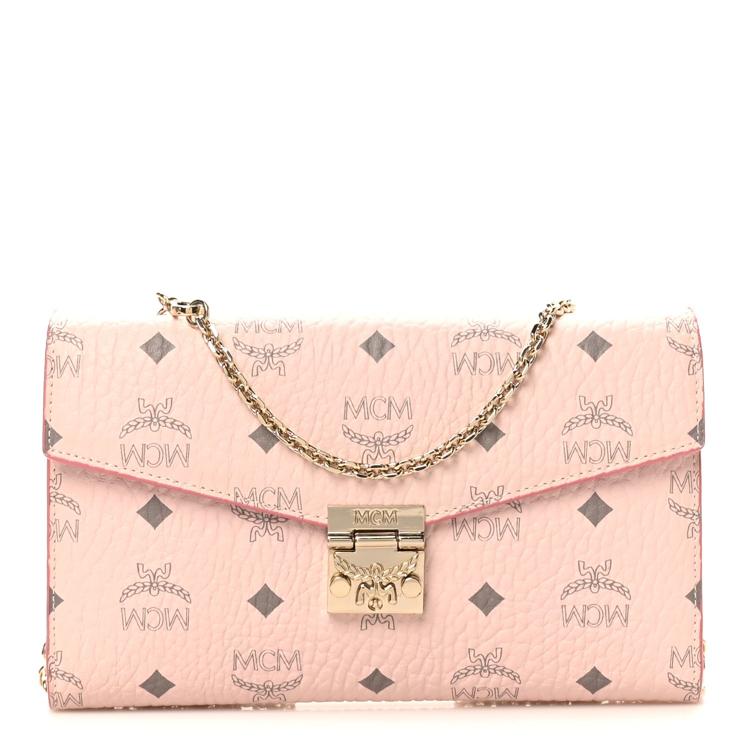 MCM Visetos Medium Patricia Wallet On Chain Soft Pink 1 of 10