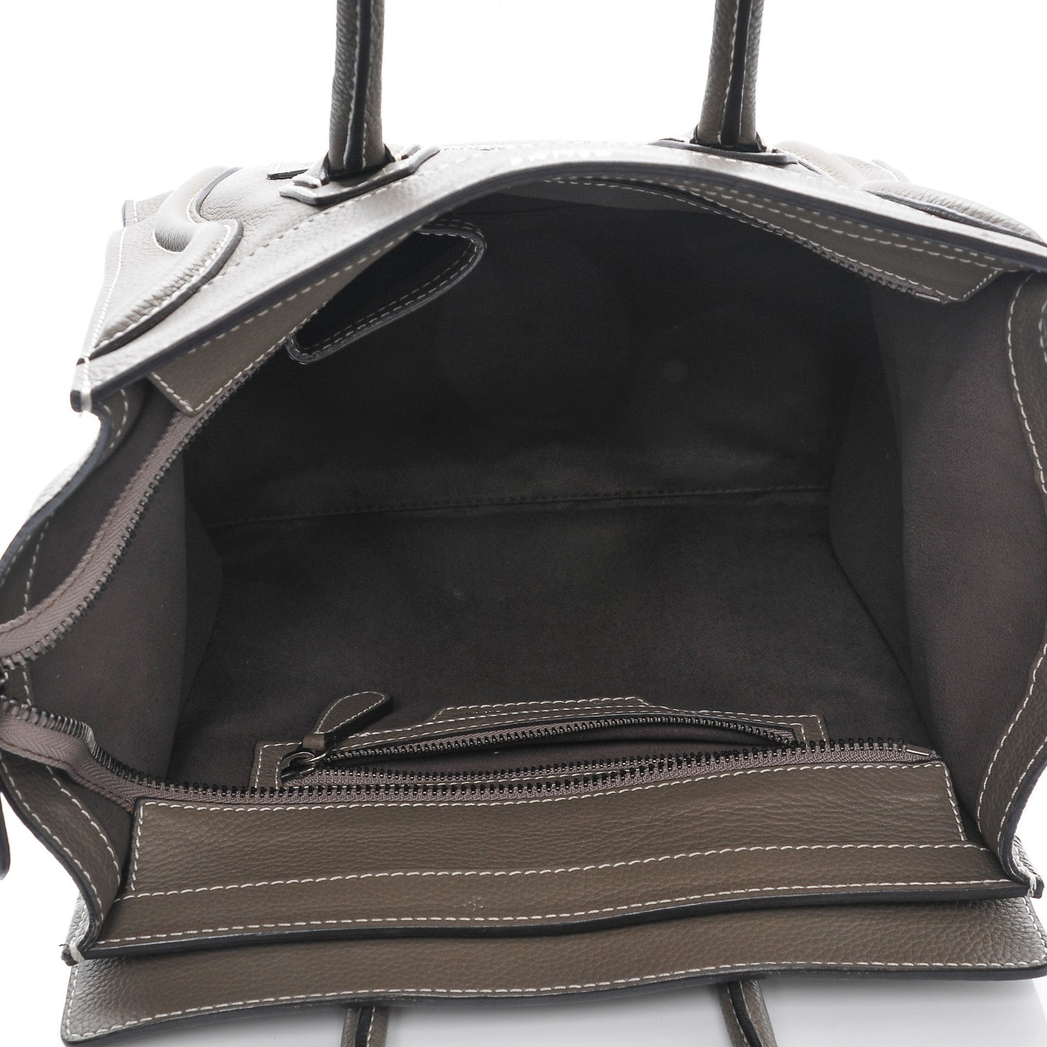 Celine Drummed Calfskin Micro Luggage Souris 5 of 6