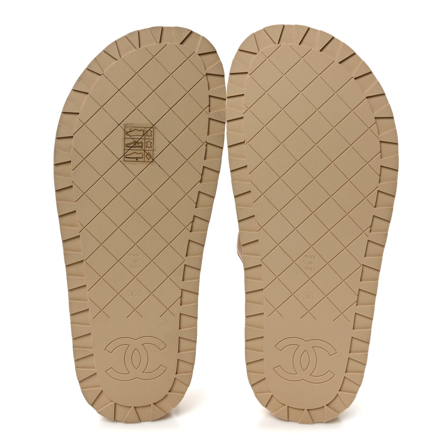 Lambskin Quilted CC Turnlock Mules  36 Beige