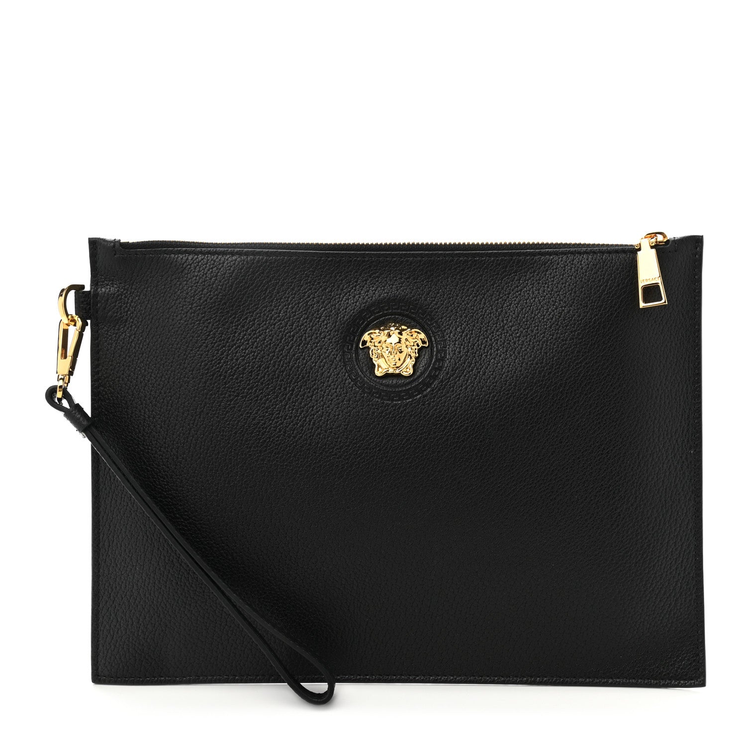 Versace Grained Calfskin La Medusa Pouch Black 1 of 7
