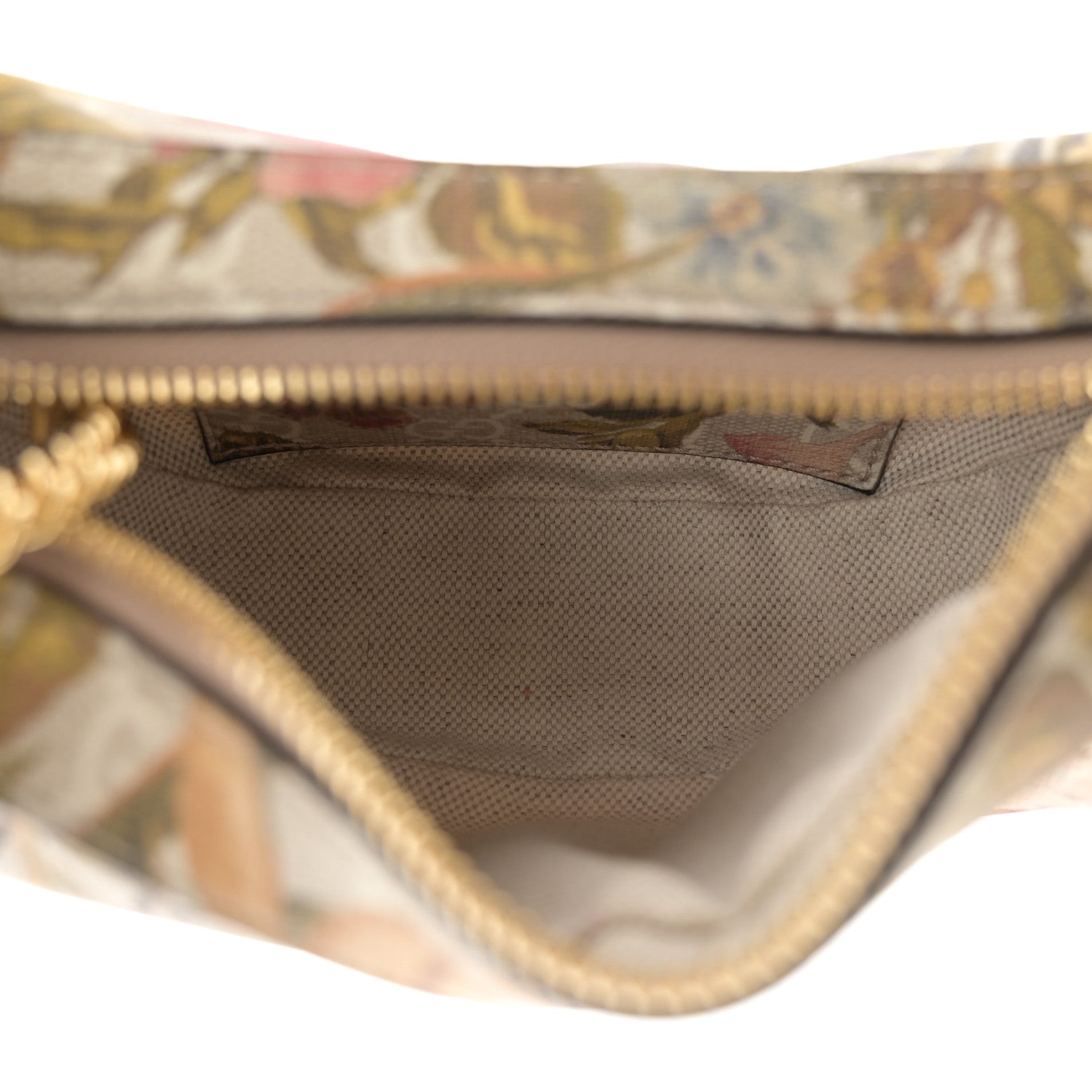 Gucci GG Supreme Monogram Water Flora Web Mini Ophidia Half Moon Hobo Beige White Multicolor 5 of 10