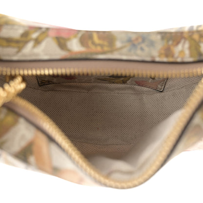 Gucci GG Supreme Monogram Water Flora Web Mini Ophidia Half Moon Hobo Beige White Multicolor 5 of 10