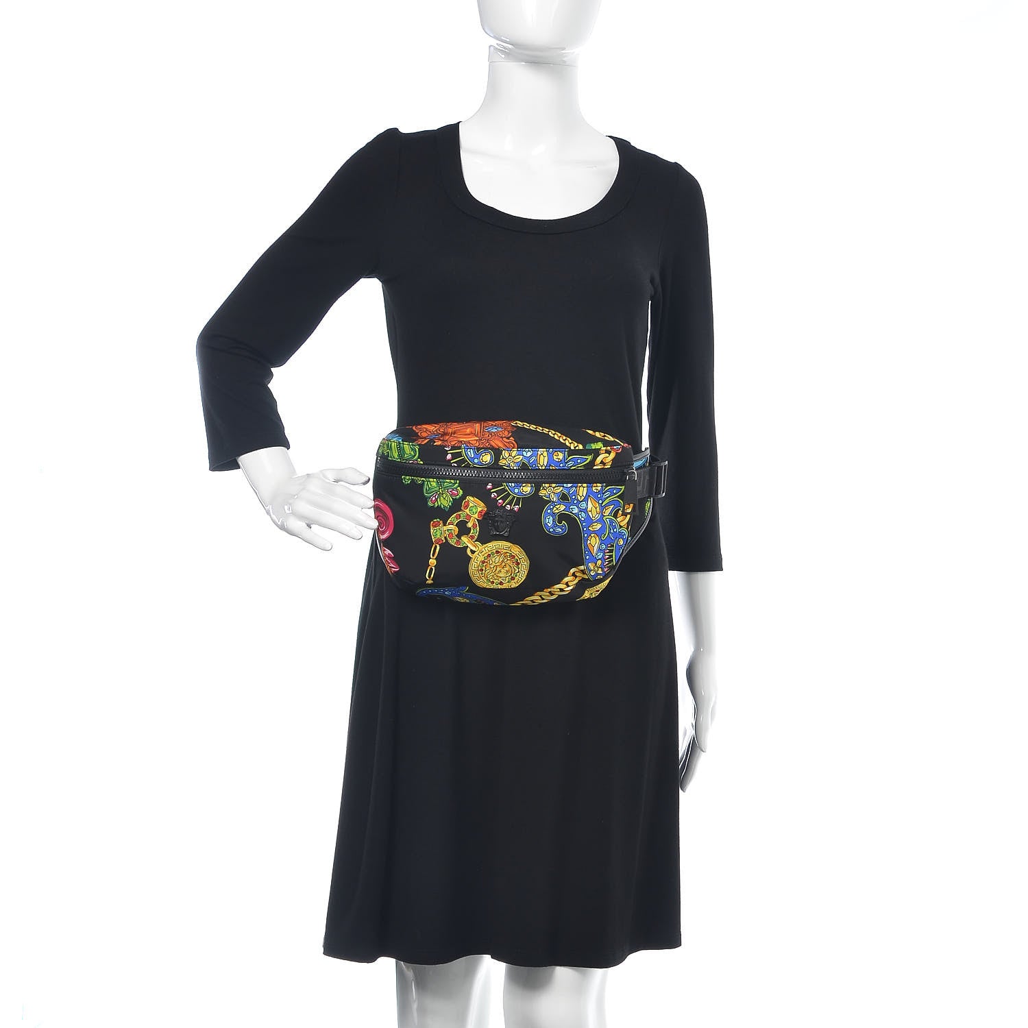 Versace Nylon Marsupio St Catene Medusa Belt Bag Black Multicolor 2 of 9