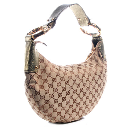 Gucci Monogram Bamboo Ring Hobo Metallic 3 of 7