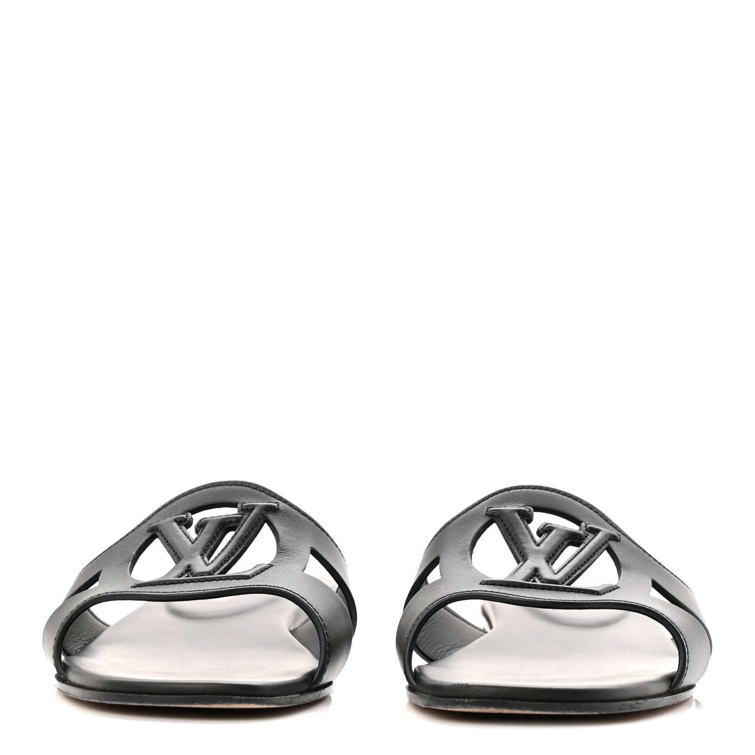 Louis Vuitton Calfskin LV Isola Flat Sandals 37.5 Black 3 of 9
