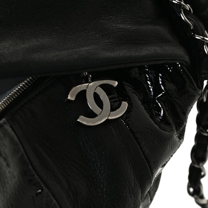 Chanel Lambskin Patent Calfskin Brooklyn Patchwork Hobo Black 15 of 15