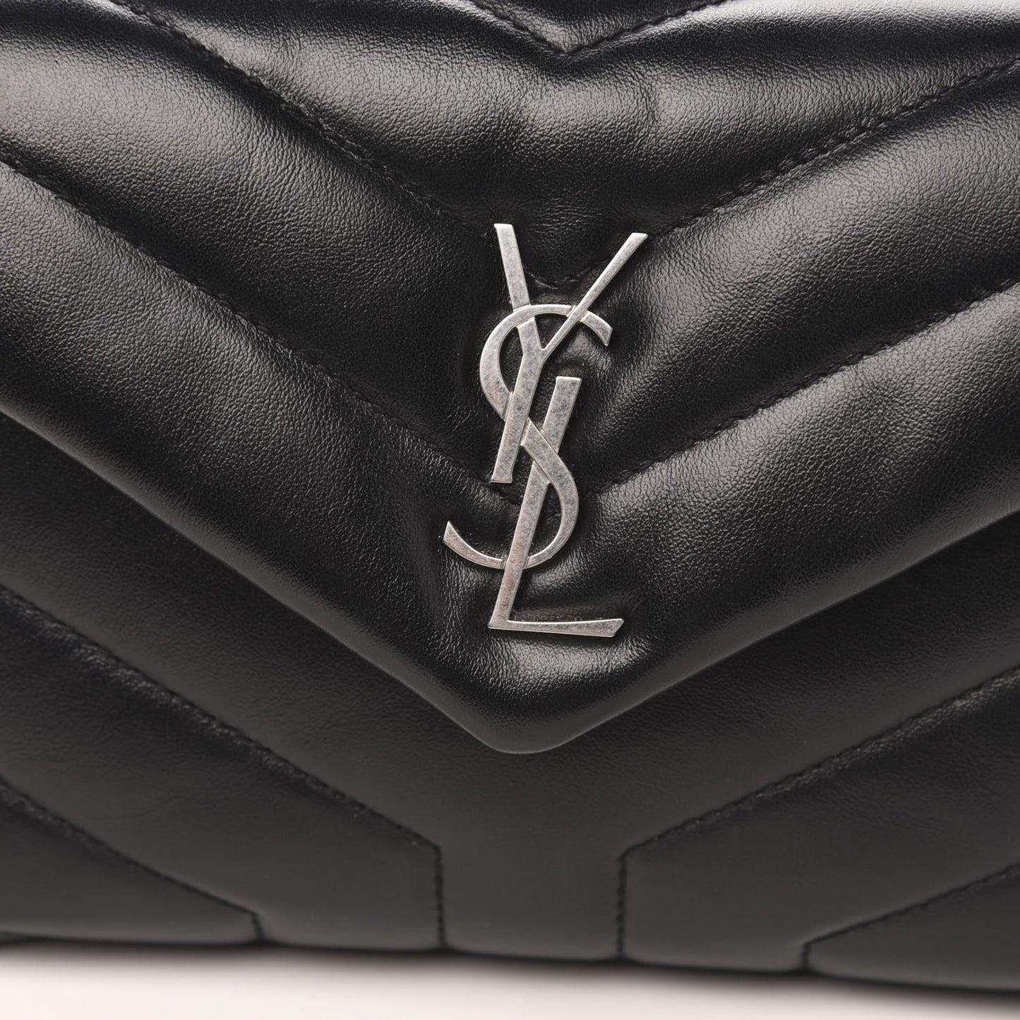Calfskin Y Quilted Monogram Toy Loulou Crossbody Bag Black