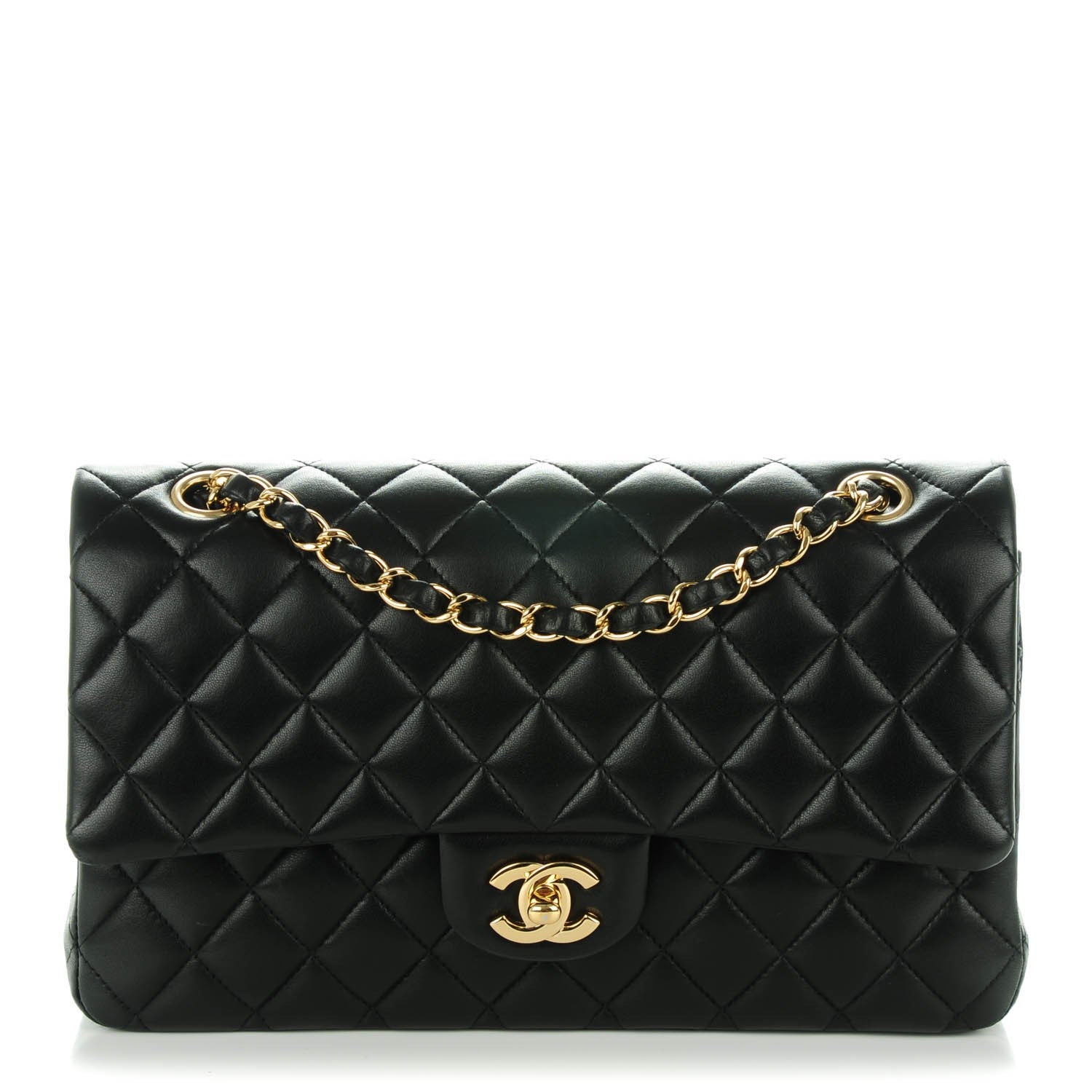Chanel Lambskin Quilted Medium Double Flap Black 1 of 8