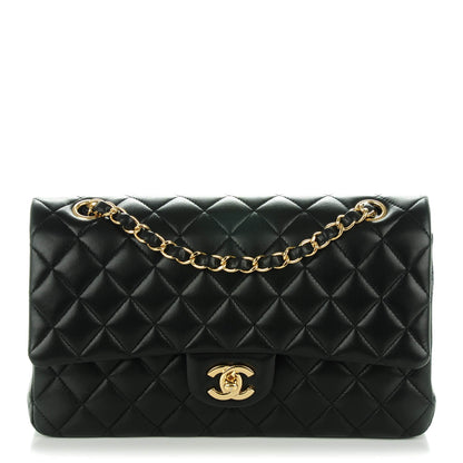Chanel Lambskin Quilted Medium Double Flap Black 1 of 8