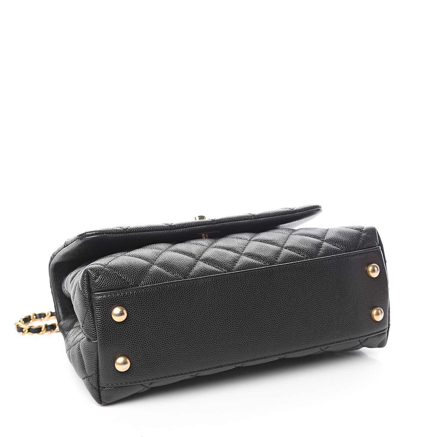 Caviar Quilted Mini Coco Handle Flap Black
