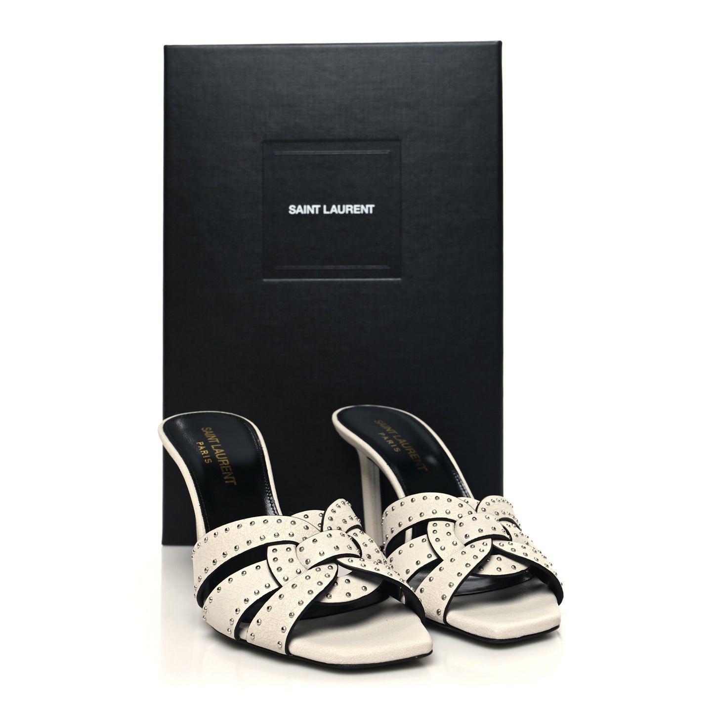 Grain De Poudre Tribute 85 Slide Studded Sandals 35.5 Off White