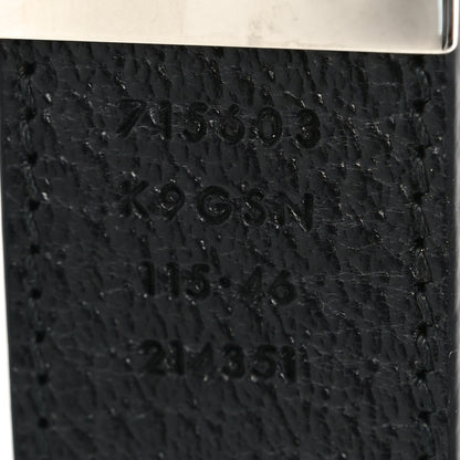 Gucci GG Supreme Monogram Textured Dollar Calfskin Squared Interlocking G 30mm Reversible Belt 115 46 Black 6 of 6