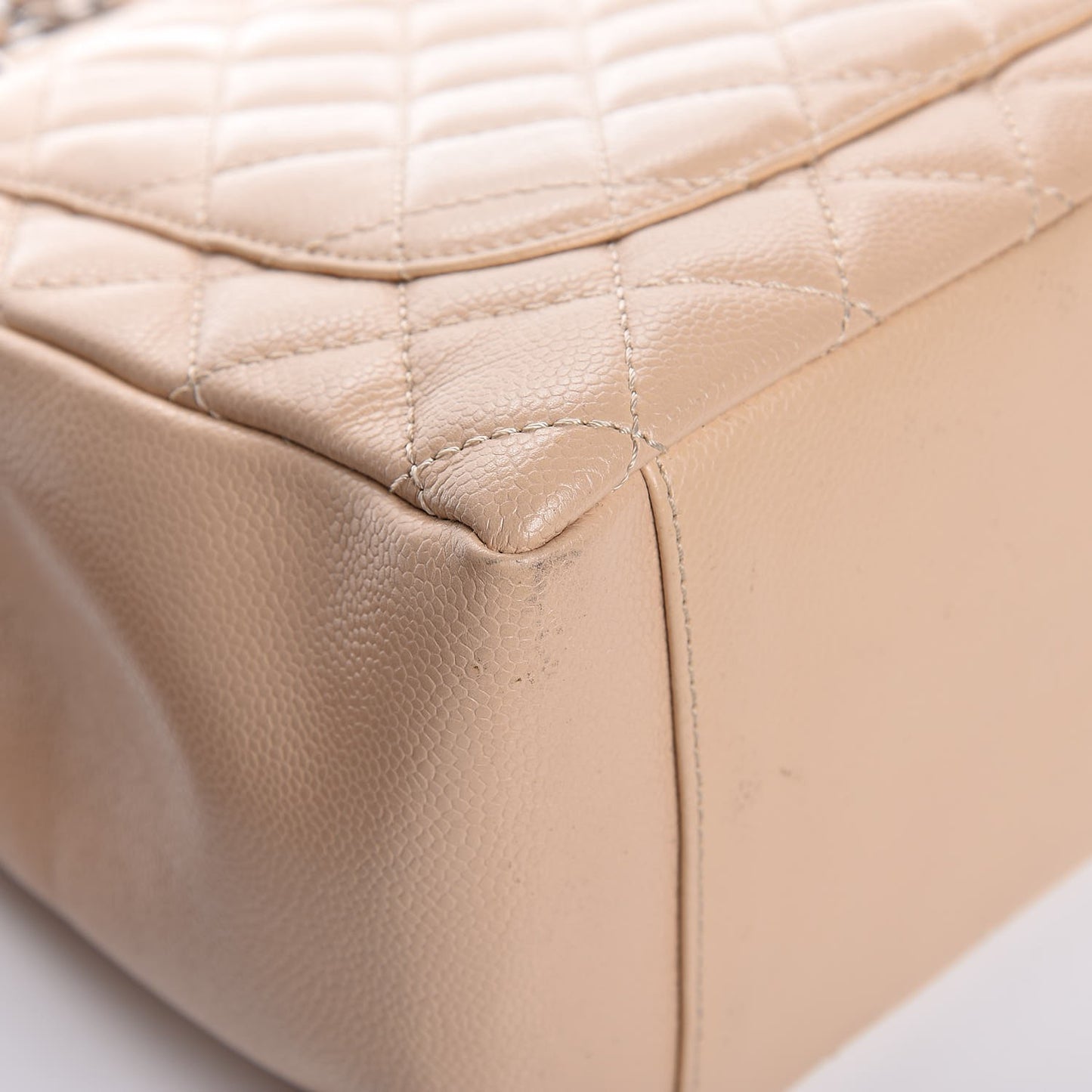 Caviar Quilted Grand Shopping Tote GST Beige