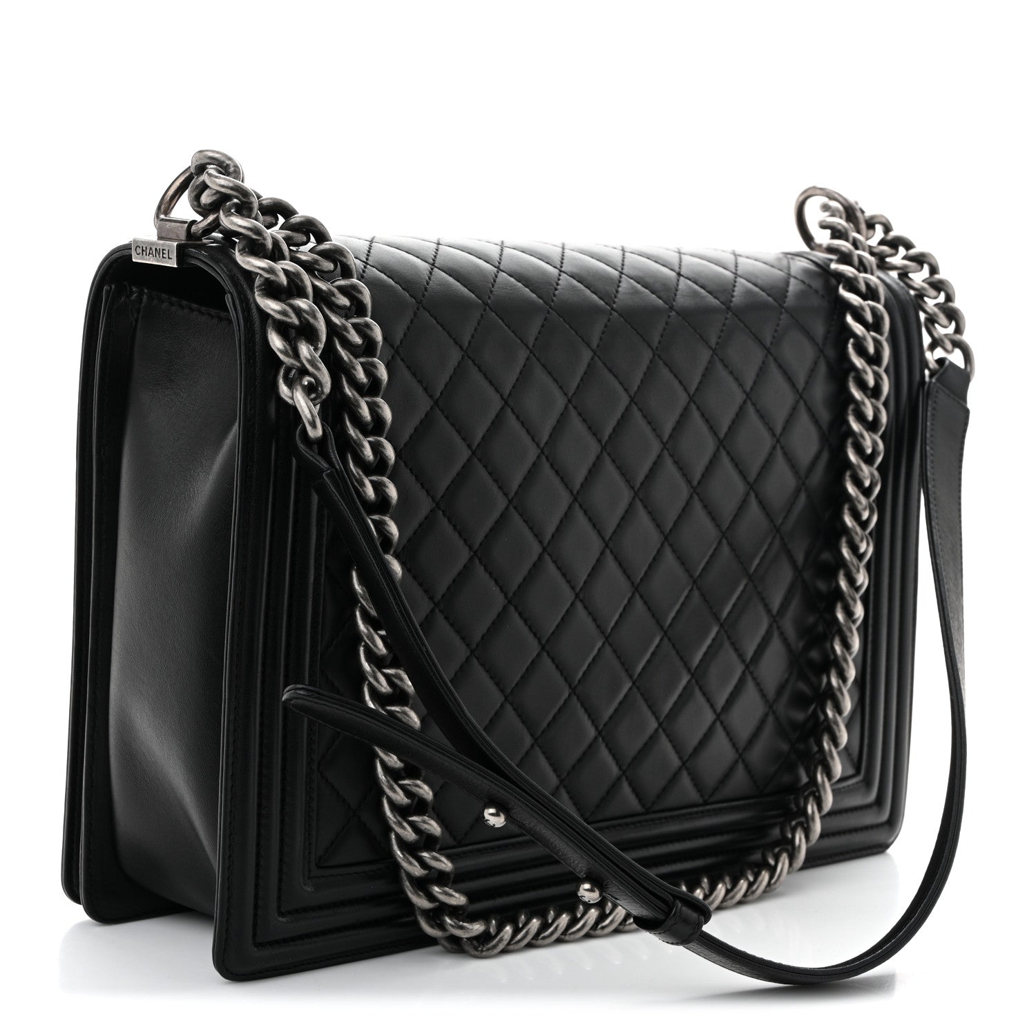 Chanel Lambskin Quilted Large Boy Flap Black 3 of 10