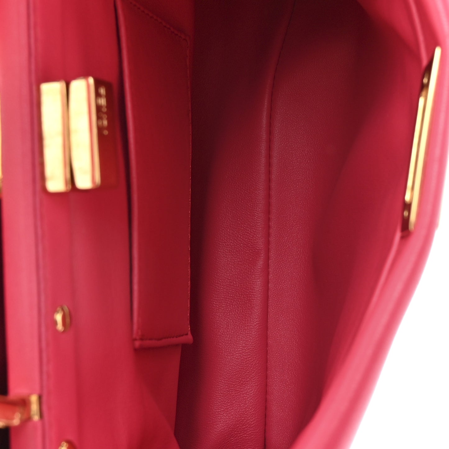Nappa Stacked Bar Mini Peekaboo Iconic Satchel Lampone