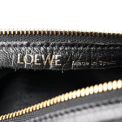 Loewe Lambskin Pleated Bracelet Pouch Shoulder Bag Black 6 of 10
