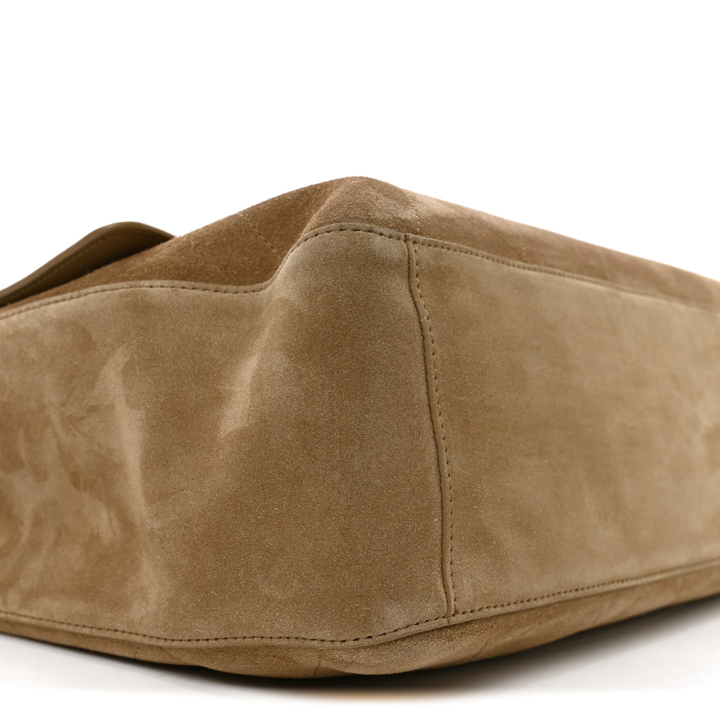 Suede Calfskin Souplissimo Maxi Flap Dark Beige
