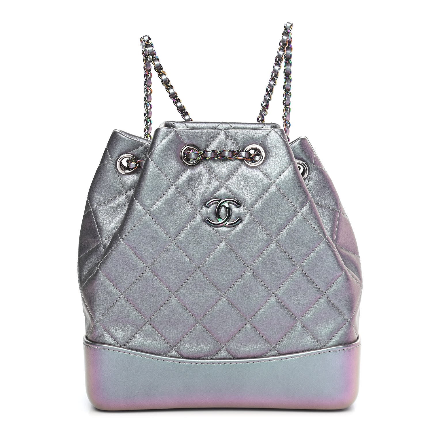 Chanel Iridescent Lambskin Calfskin Small Quilted Gabrielle Backpack Light Purple 1 of 9