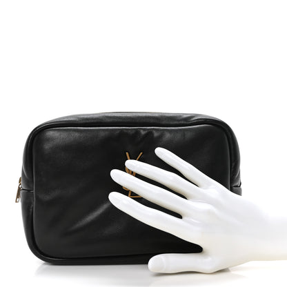 Saint Laurent Lambskin Calypso Cosmetic Case Black 2 of 10