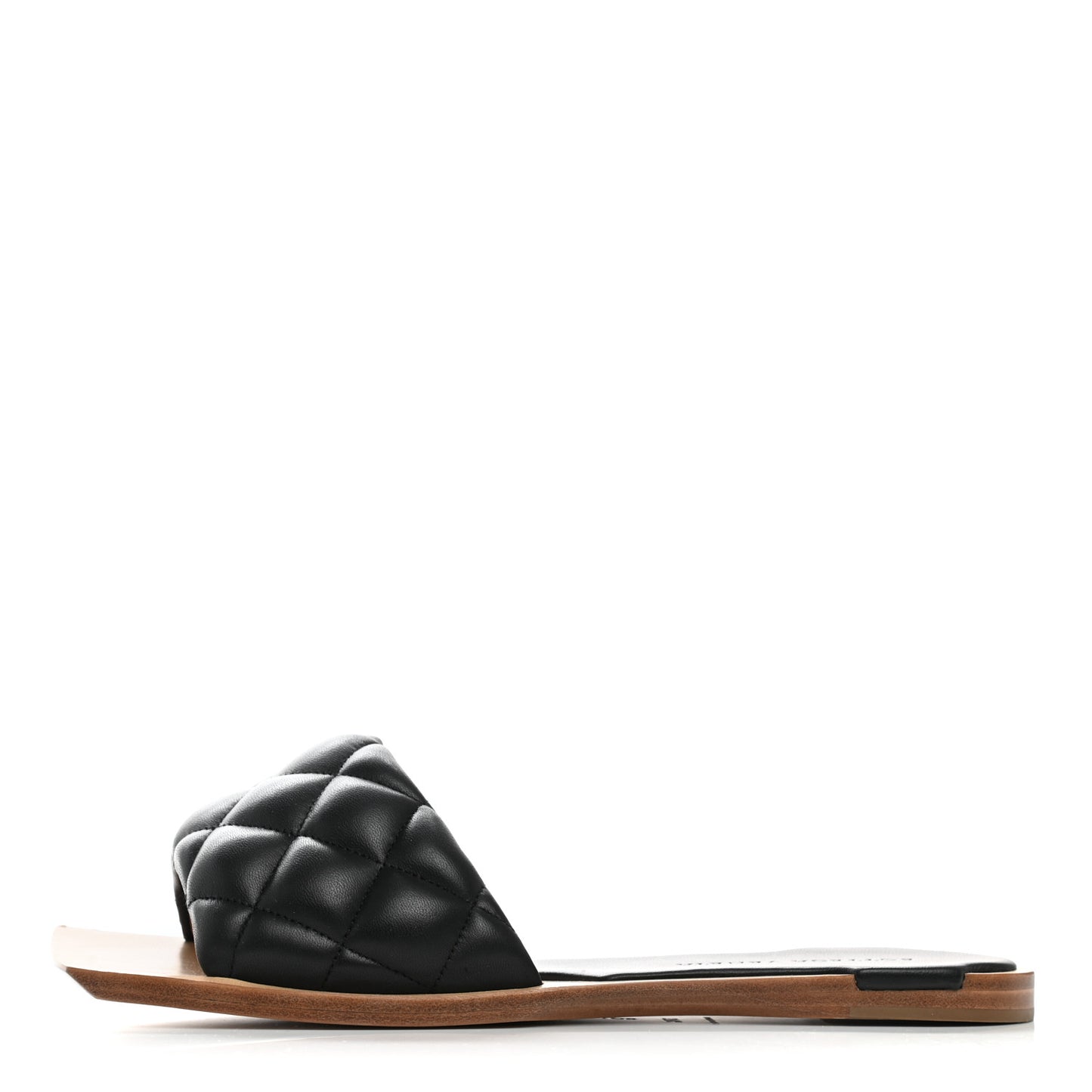 Nappa Matelasse Padded Flat Sandals 37.5 Black