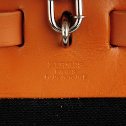 Hermes Barenia Toile Herbag 36 MM Black 6 of 9