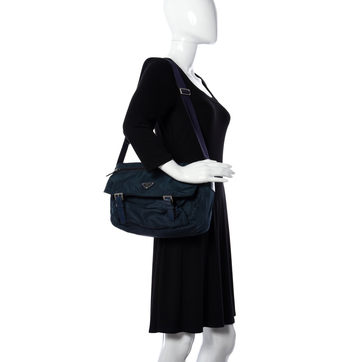 Prada Nylon Vela Messenger Bag Blue 2 of 18