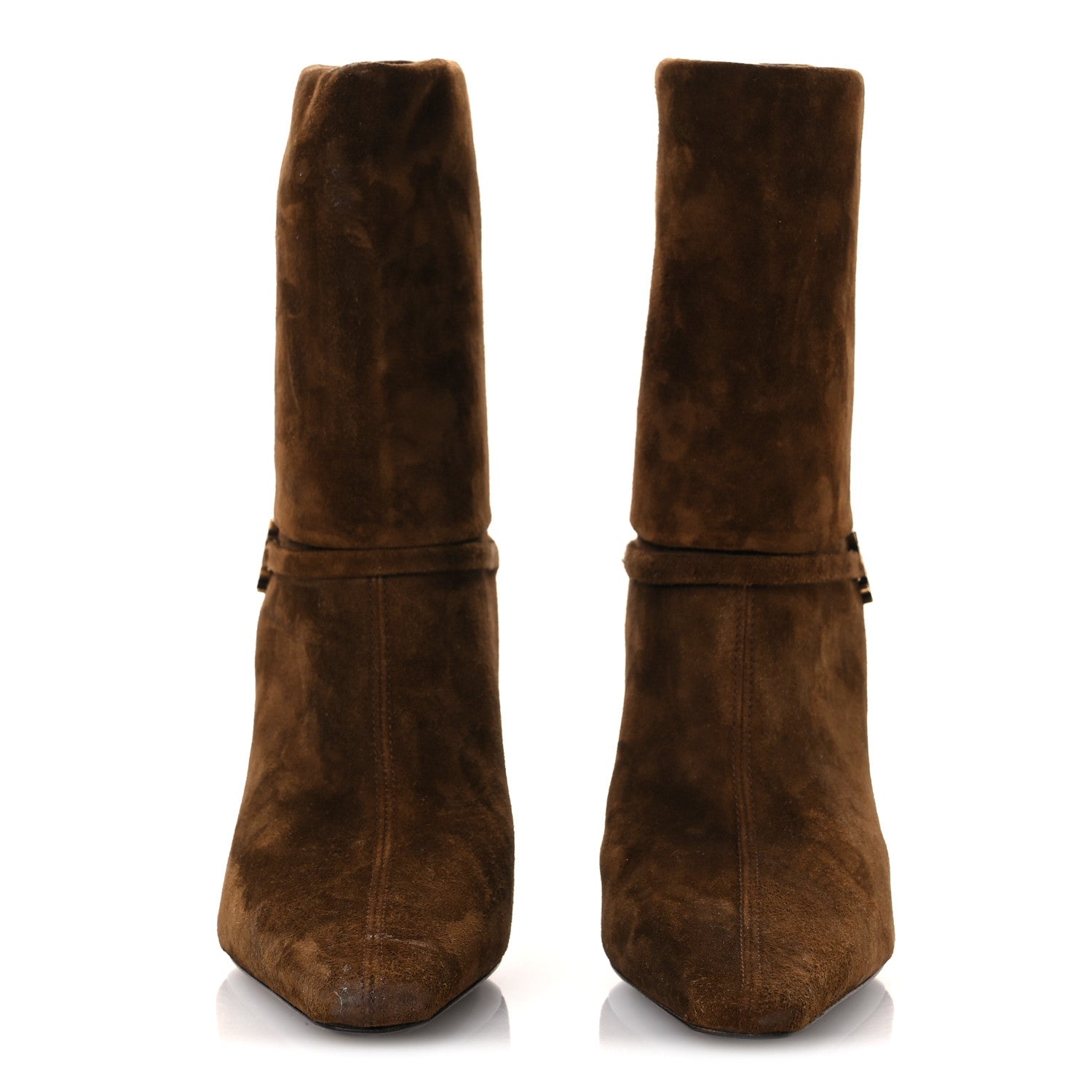 Saint Laurent Suede Vicky 90 Booties 36 Land 3 of 11