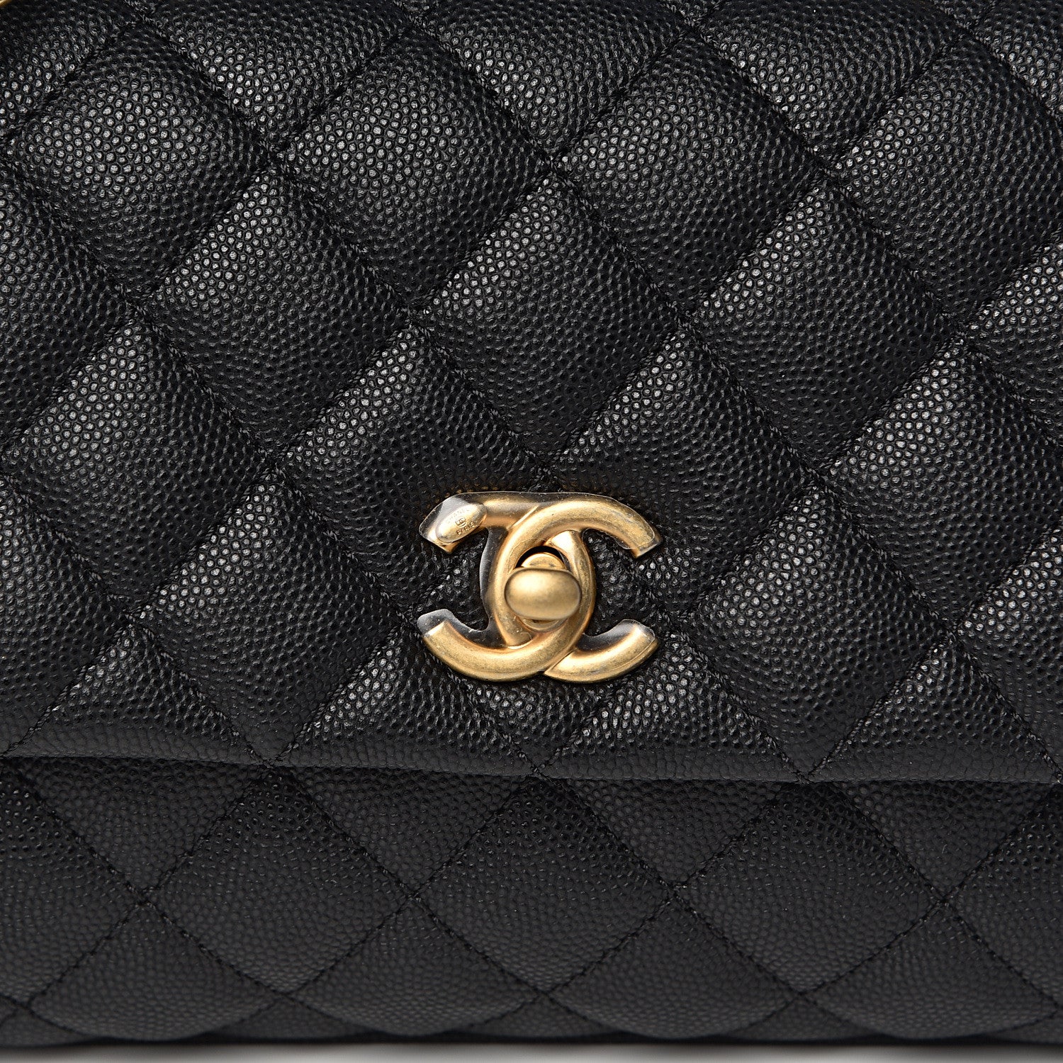 Chanel Caviar Lizard Embossed Quilted Mini Coco Handle Flap Black 10 of 11
