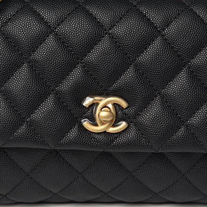 Chanel Caviar Lizard Embossed Quilted Mini Coco Handle Flap Black 10 of 11