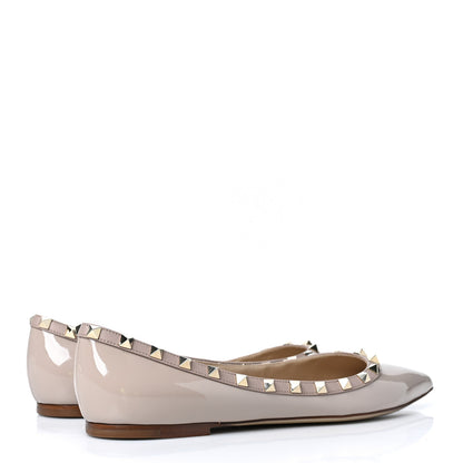 Valentino Garavani Patent Rockstud Ballerina Flats 41 Poudre 4 of 9