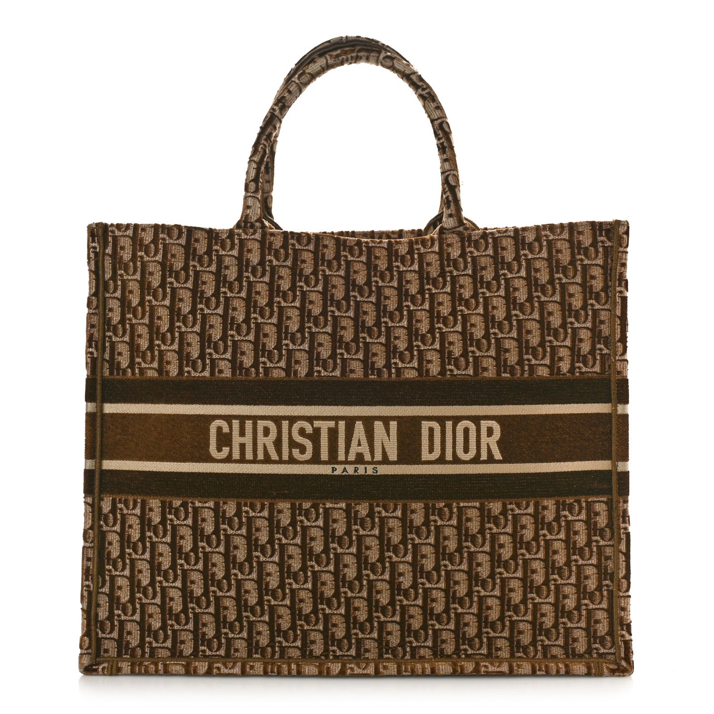 Oblique Velvet Large Book Tote Brown Multicolor