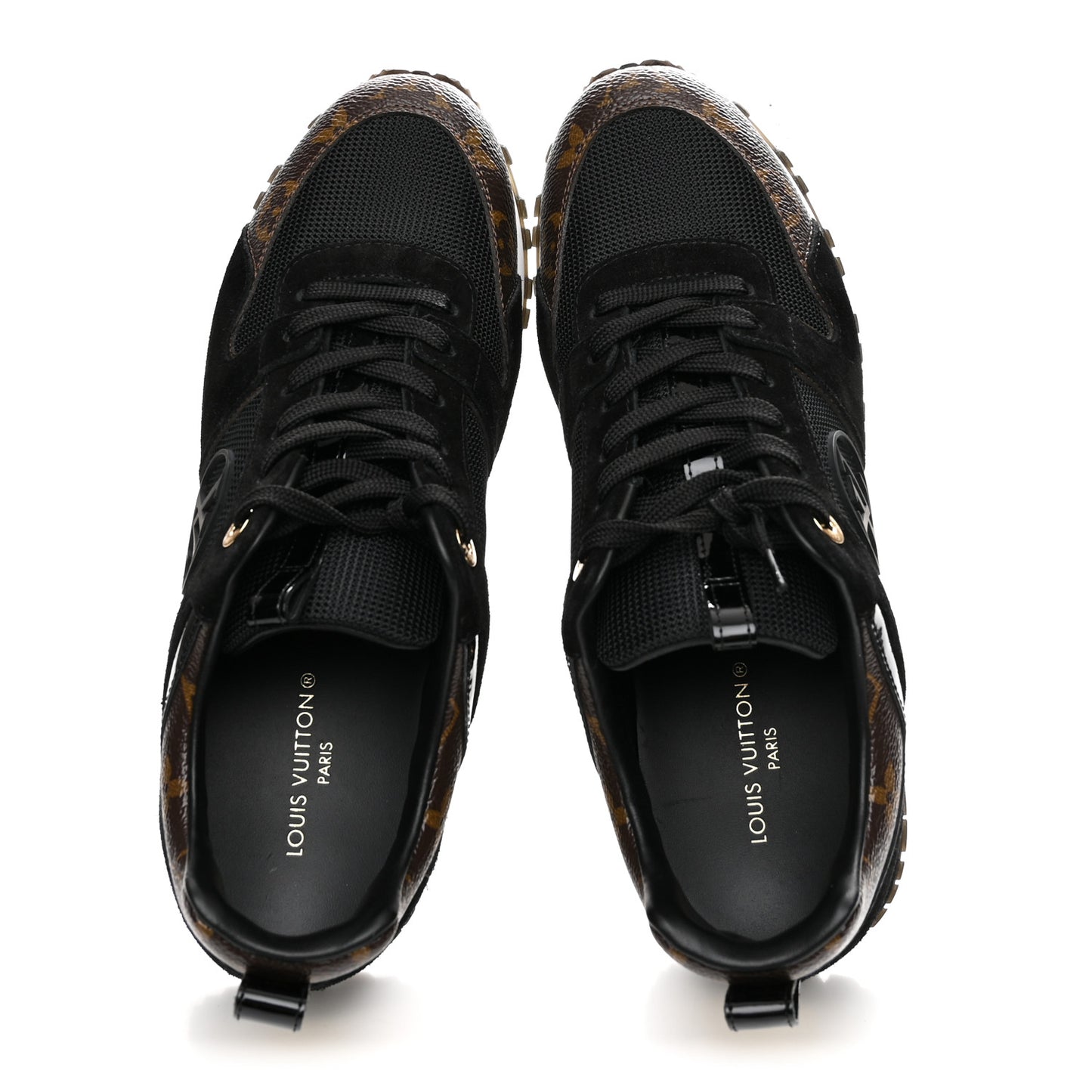 Suede Monogram Run Away Sneakers 39 Black