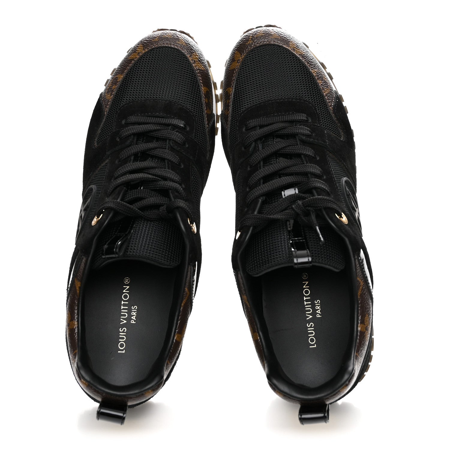 Louis Vuitton Suede Monogram Run Away Sneakers 39 Black 2 of 10