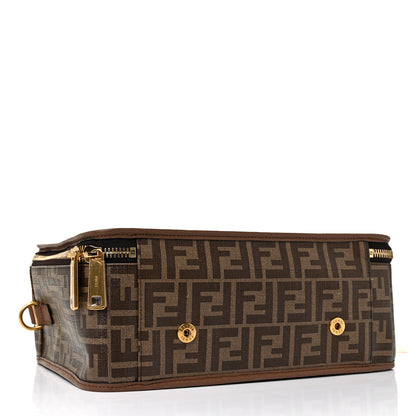Fendi Glazed Fabric FF 1974 Karligraphy Small Travel Bag Mogano Panna 4 of 8