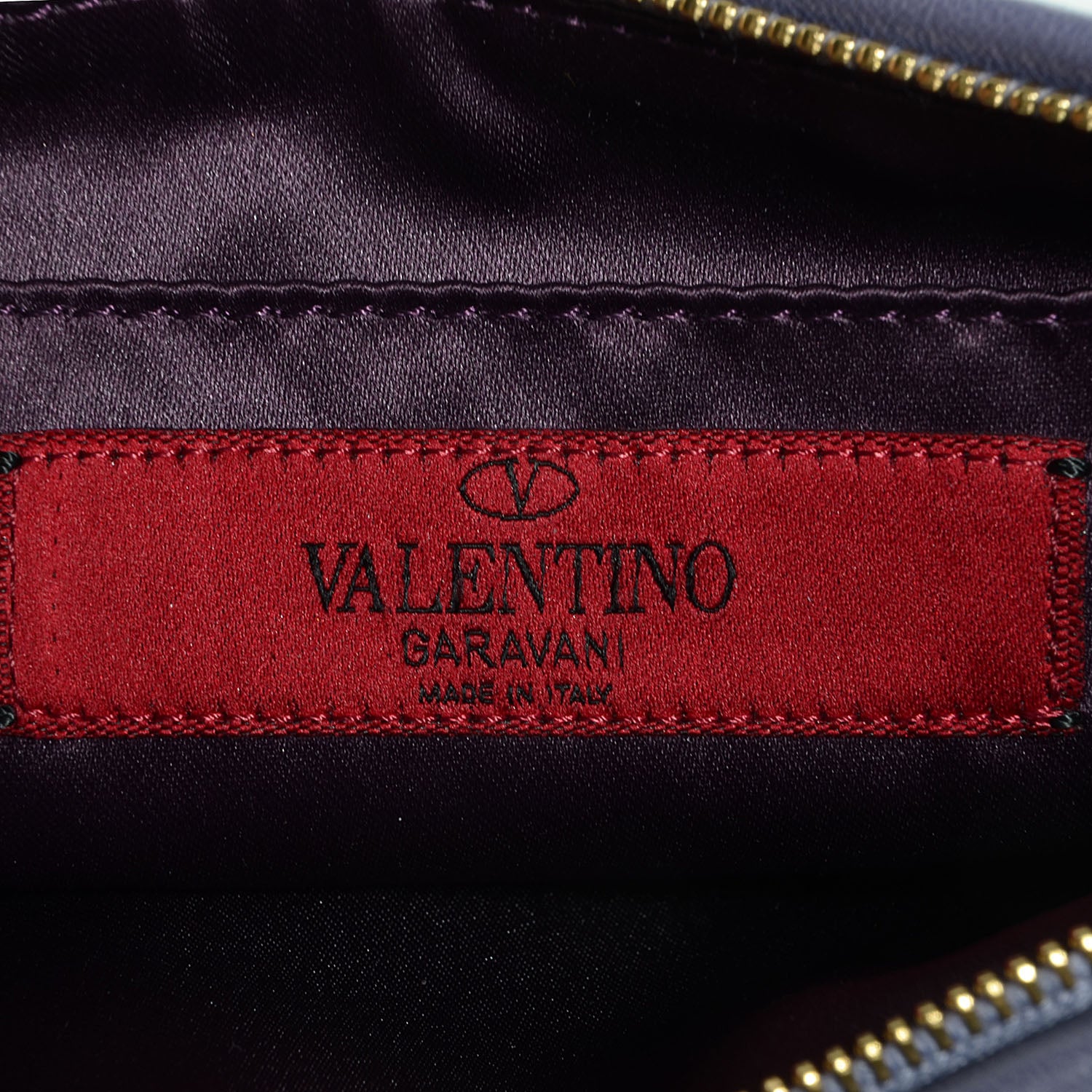 Valentino Garavani Nappa Leather Draped Rose Wristlet Purple 6 of 9
