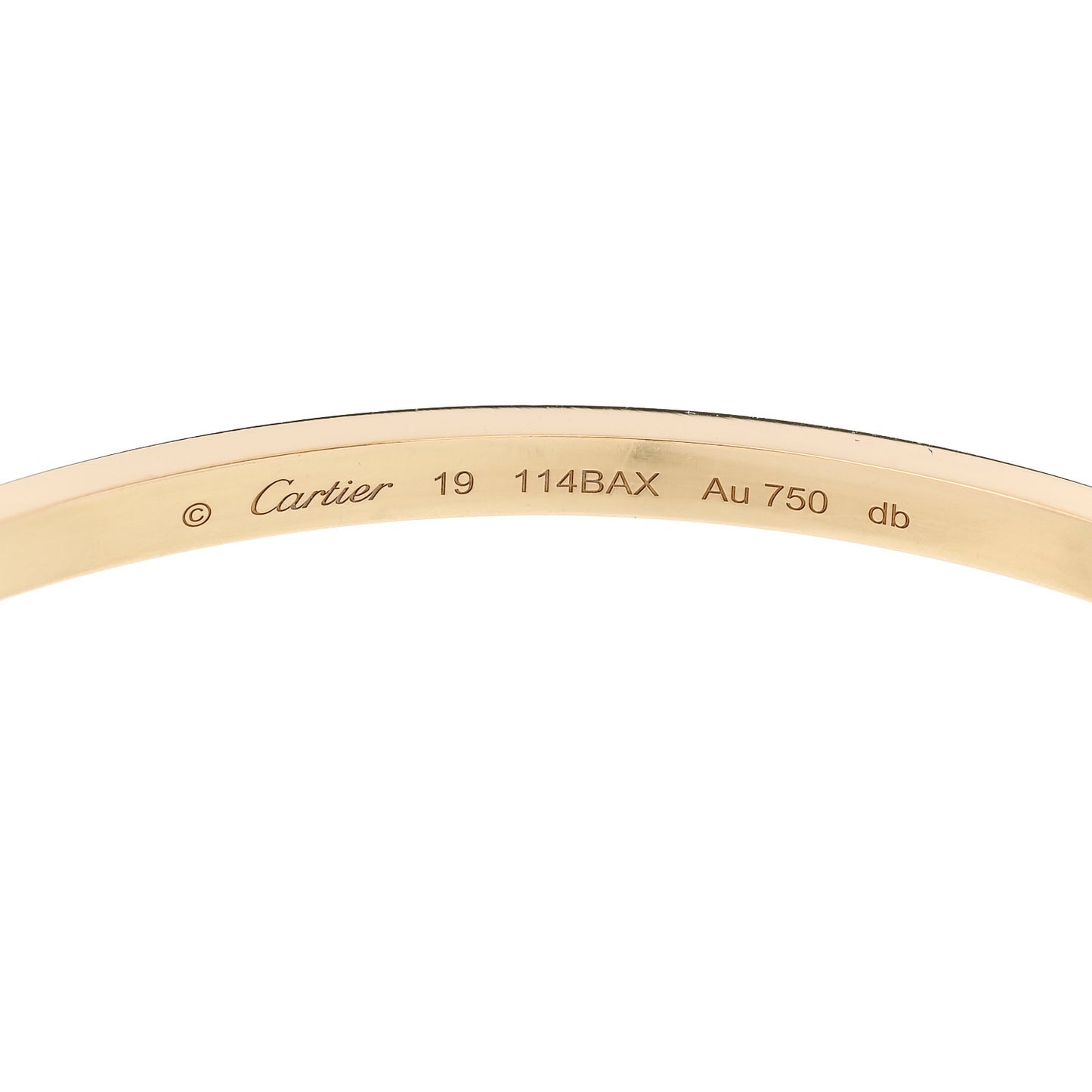 18K Yellow Gold Small LOVE Bracelet 19