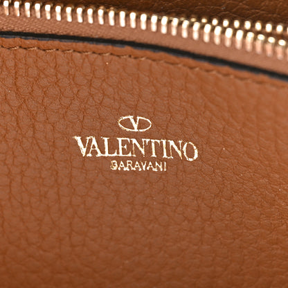 Valentino Garavani Grained Calfskin Rockstud Zip Around Wallet Bright Cognac 6 of 9