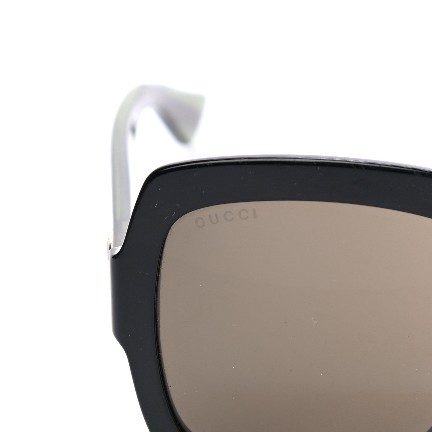 Gucci Acetate Oversize Square Web GG 0036S Sunglasses Black Green 7 of 8