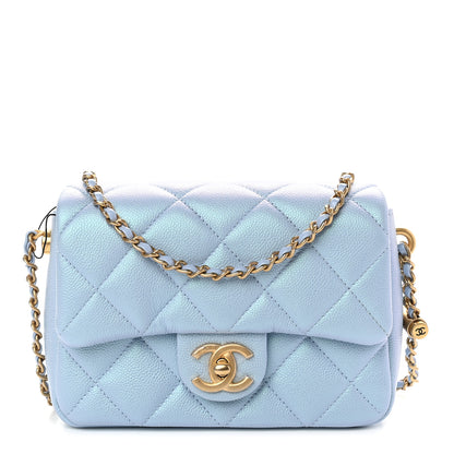 Chanel Iridescent Caviar Quilted Mini My Perfect Flap Light Blue 1 of 9