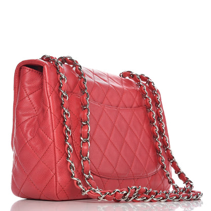 Chanel Washed Caviar Quilted Jumbo Single Flap Fuchsia 3 of 8