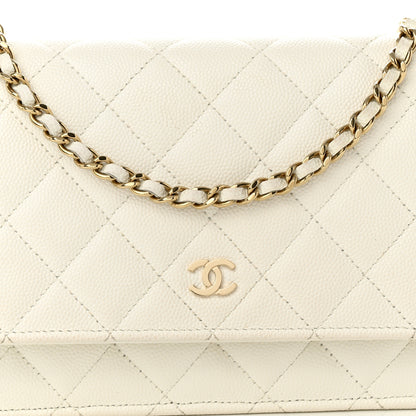 Chanel Caviar Quilted Wallet On Chain WOC White 9 of 12