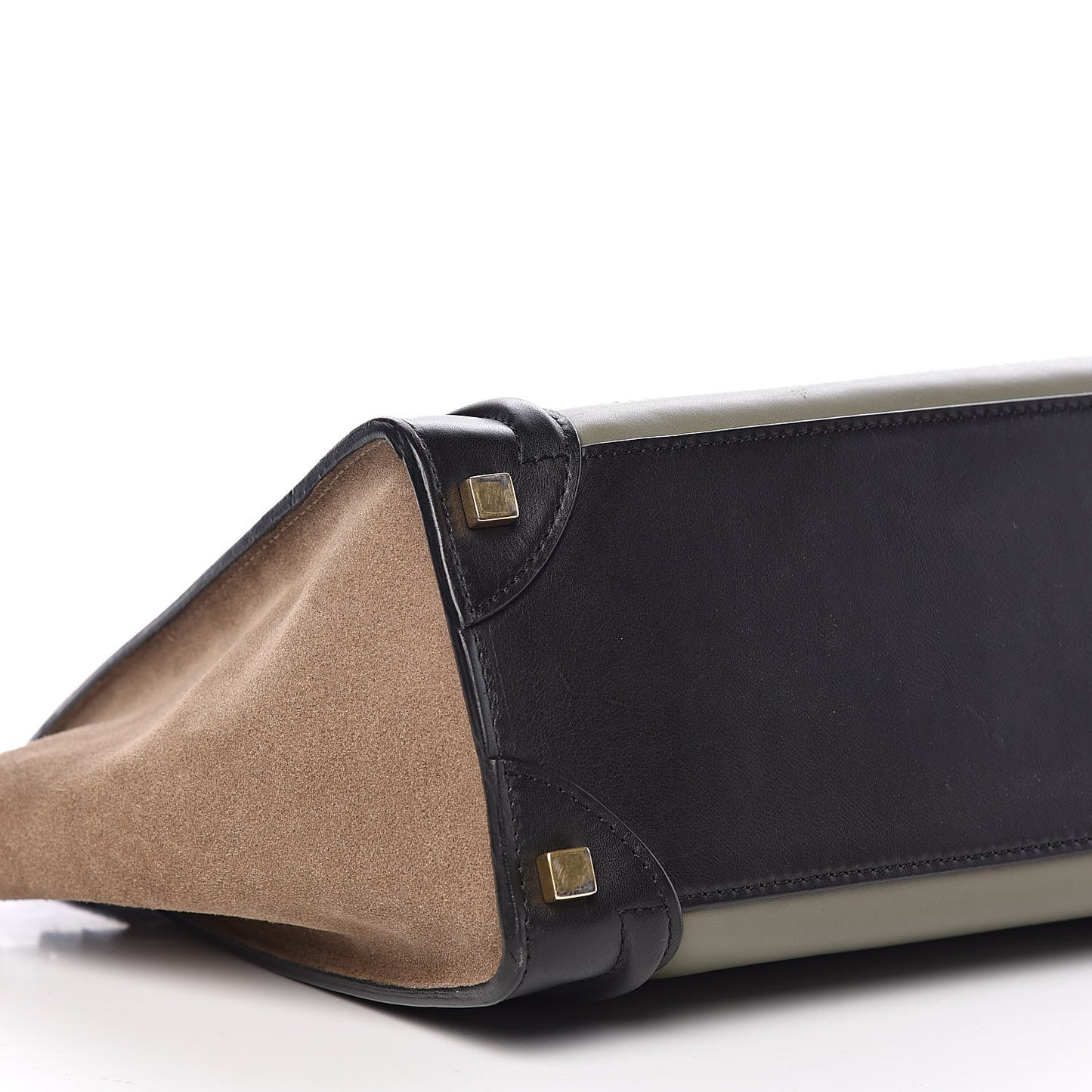 Satin Calfskin Suede Micro Tri-Color Luggage Almond