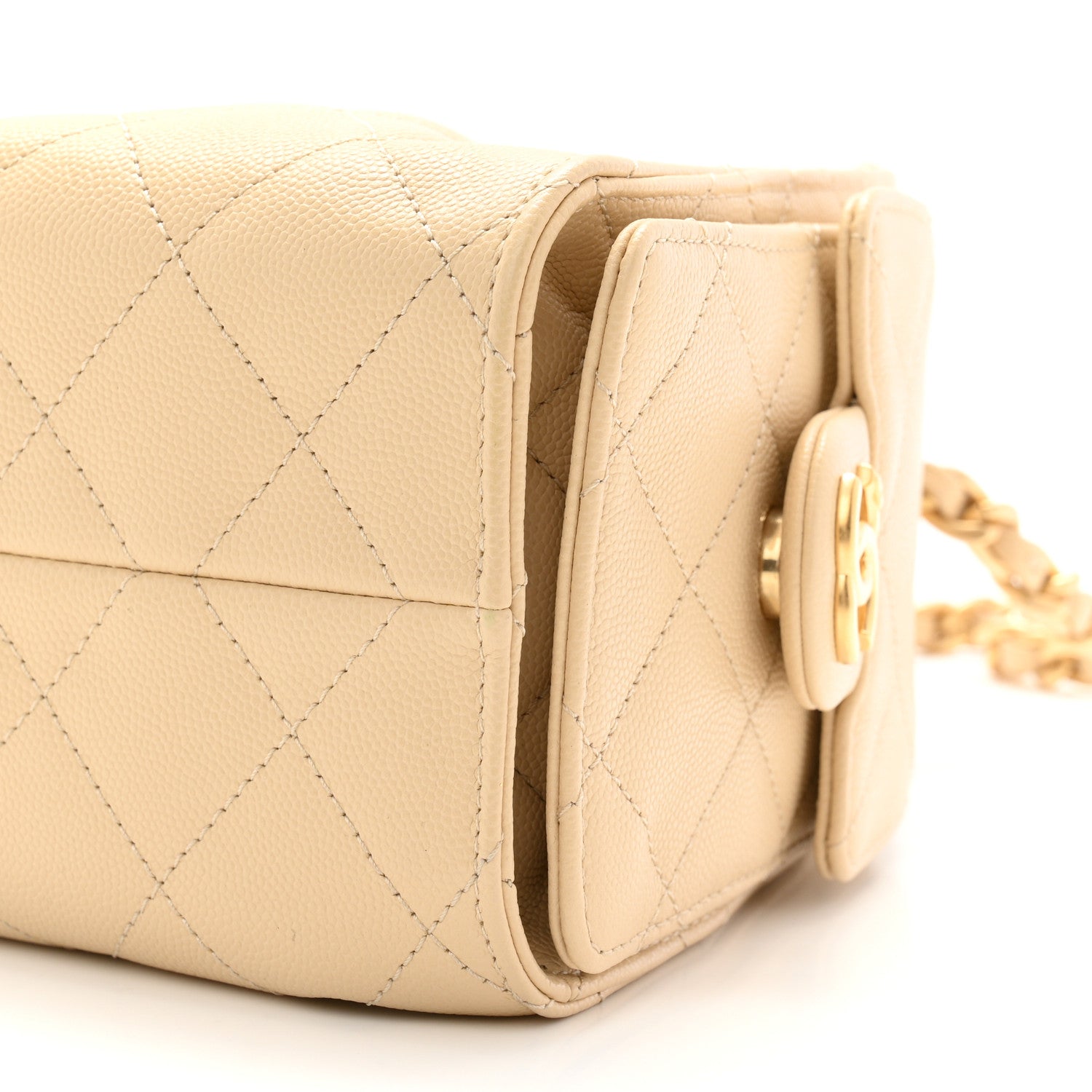 Chanel Caviar Quilted Mini Chanel 25 Handbag Beige 10 of 11