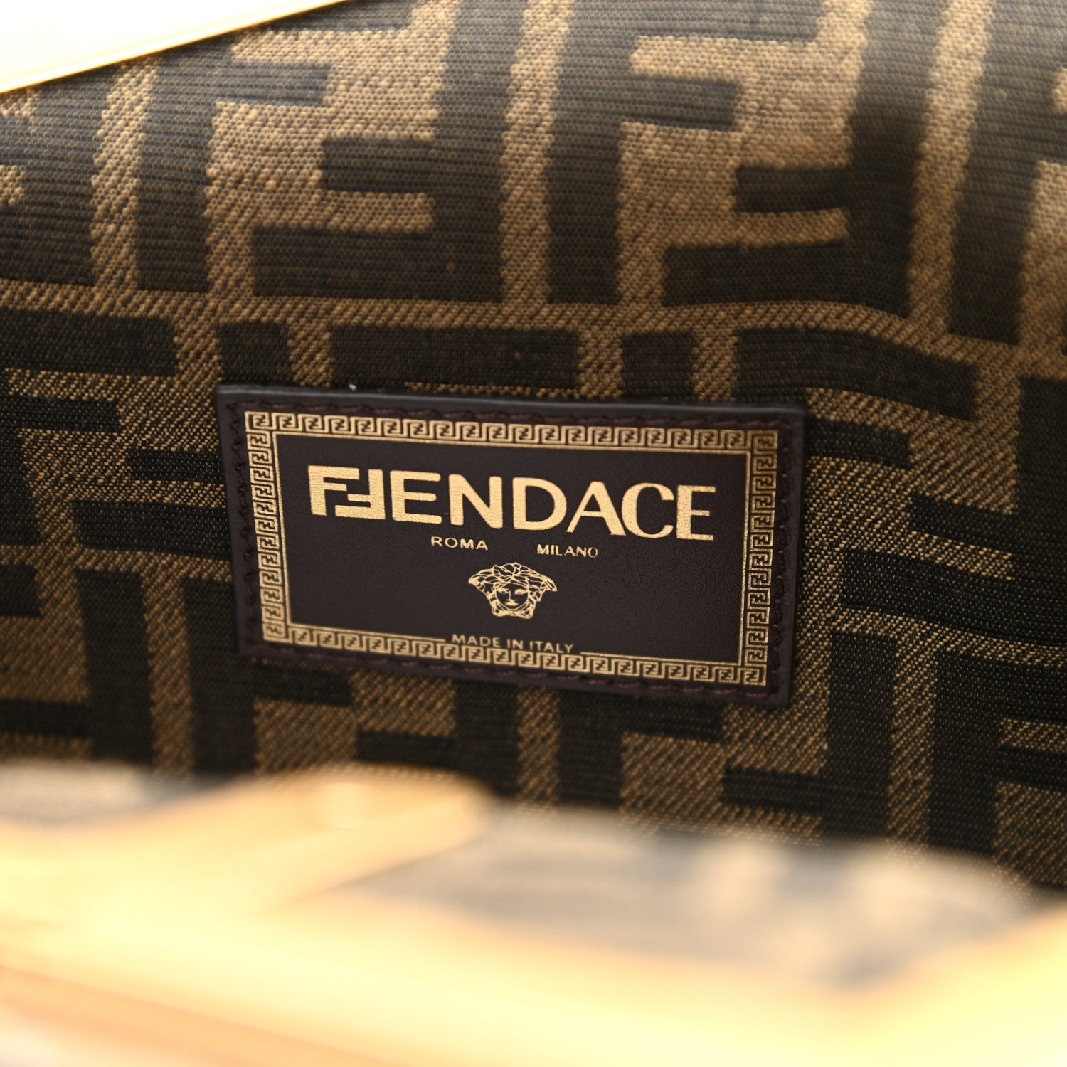 Fendi X VERSACE Silk Fendace FF Fans Small Fendi First Tobacco Moro Black Multicolor 6 of 8