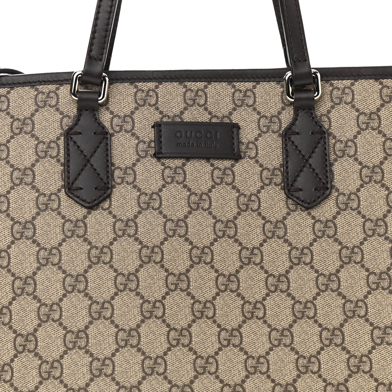 Gucci GG Supreme Monogram Medium Zippered Tote Dark Brown 8 of 10