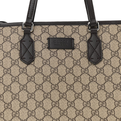 Gucci GG Supreme Monogram Medium Zippered Tote Dark Brown 8 of 10