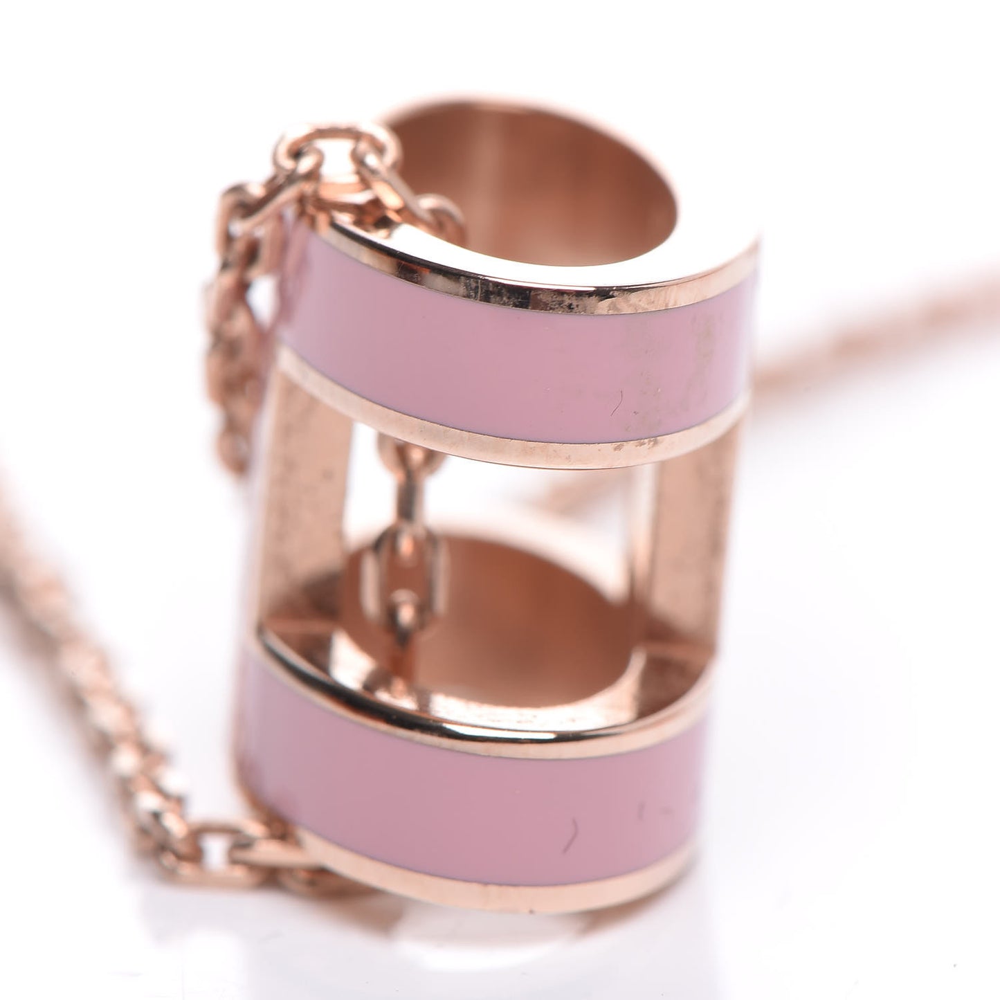 Lacquered Rose Gold Pop H Pendant Necklace Rose Dragee