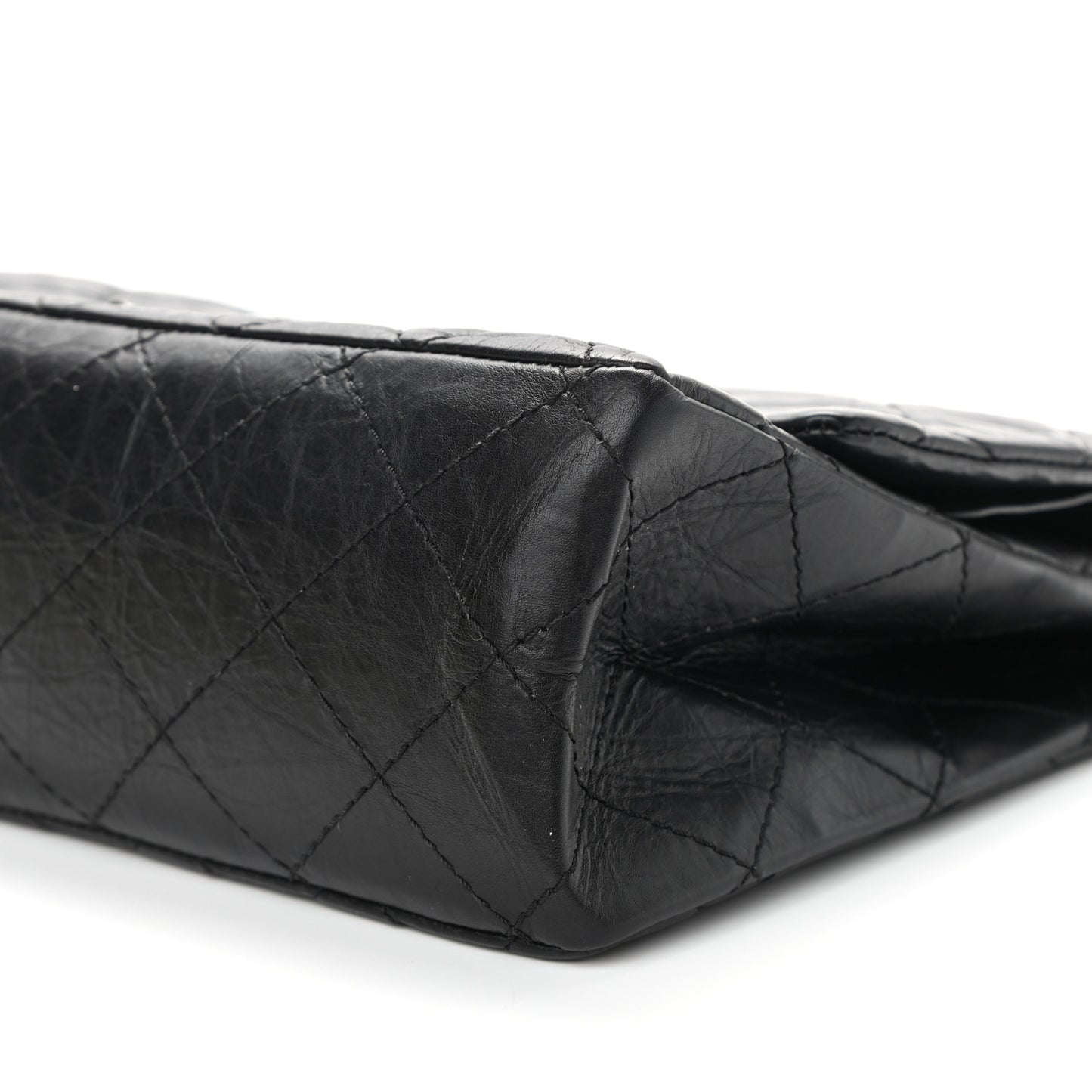 Aged Calfskin Quilted 2.55 Reissue 227 Flap Black