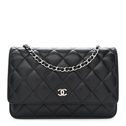 Chanel Lambskin Quilted Wallet On Chain WOC Black 1 of 11